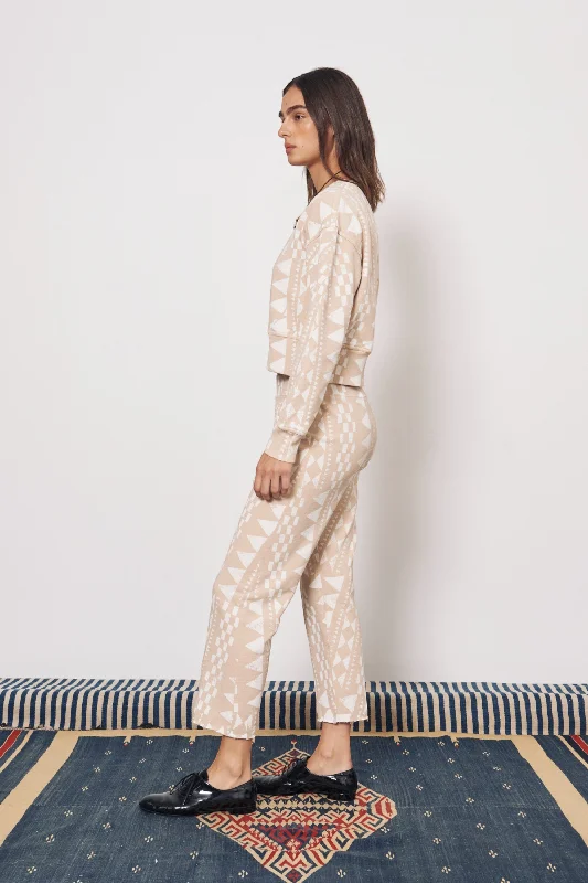 Tribal Geo Camel & Dirty White Cape Sweatpant