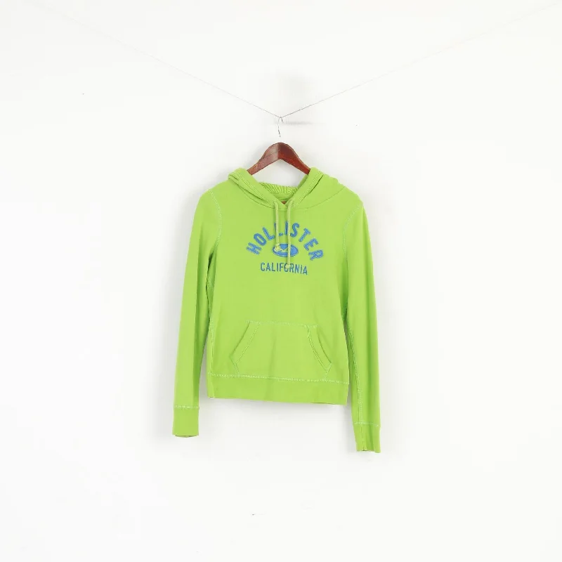 Hollister California Women M (S) Sweatshirt Neon Green Hoodie Cotton Top