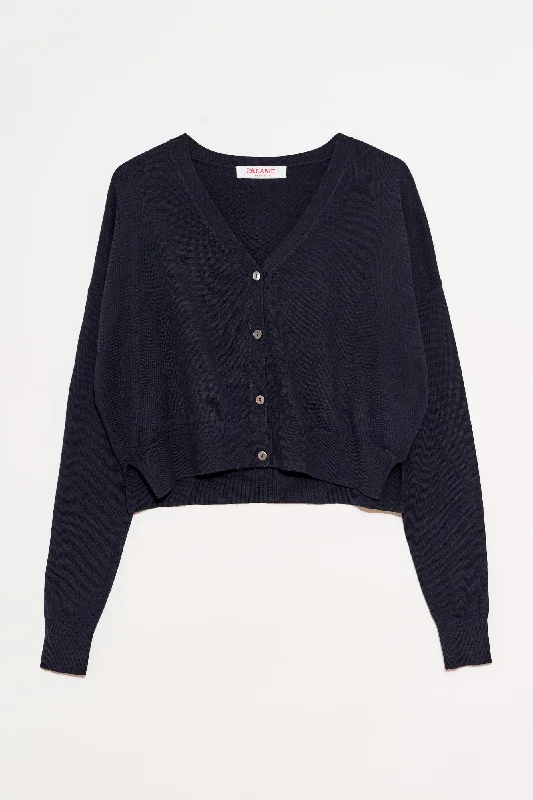 Cotton Cashmere Cropped Cardigan