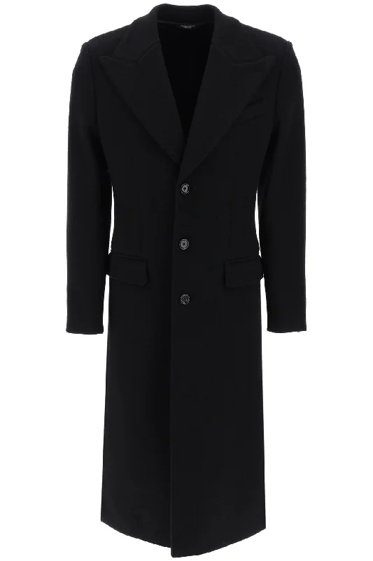 Dolce & gabbana techno-wool deconstructed coat G040VT HU7QV NERO