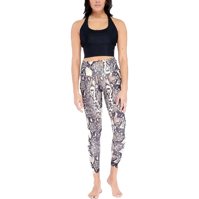 Electric Yoga Women's Snake Print Mid-Rise Quick Dry Activewear Fitness Leggings