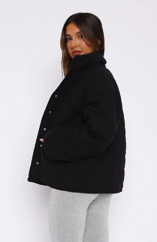 Extra Attention Puffer Jacket Black