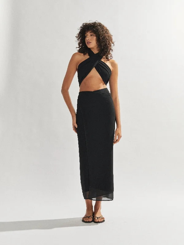 Frankie Wrap Skirt Black