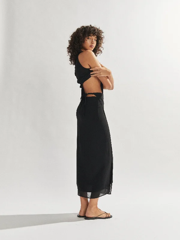 Frankie Wrap Skirt Black