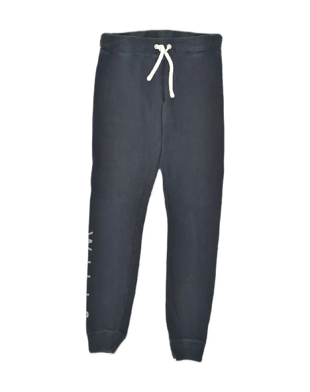 JACK WILLS Womens Graphic Tracksuit Trousers Joggers UK 10 Small Navy Blue