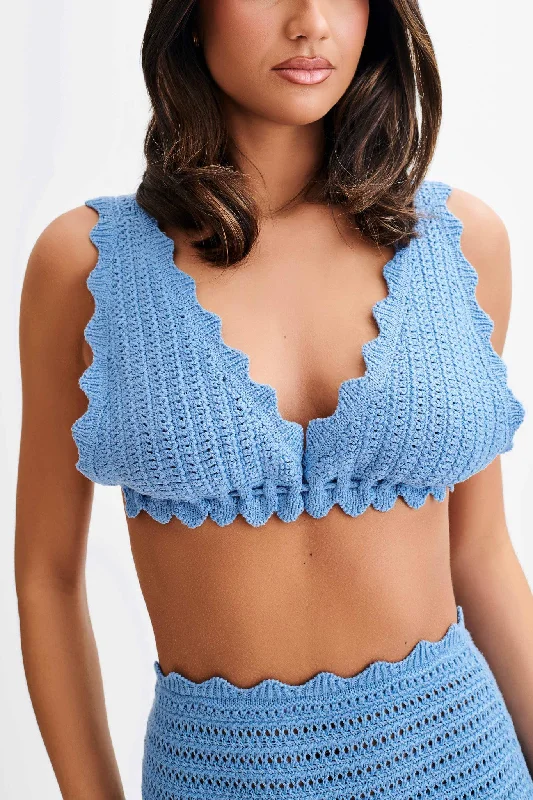 Jadia Crochet Bralette - Cornflower Blue