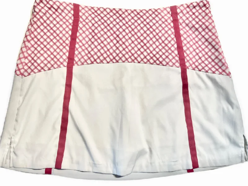 Lady Hagen Pink and White Plaid Golf Skort Size 14