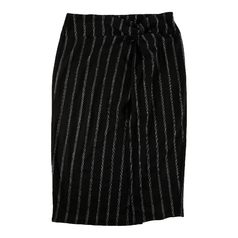 lily morgan Women's Plus Black and White Faux Wrap Skirt