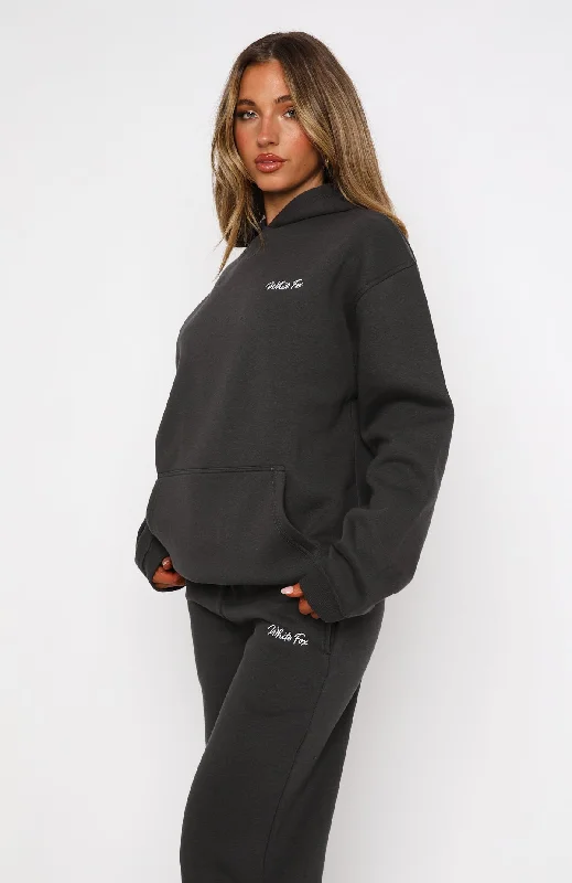 Match Your Words Oversized Hoodie Charcoal