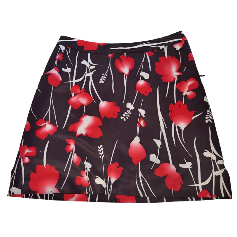 Monterey Club Black Poppy Flower Print Skort MSP$75