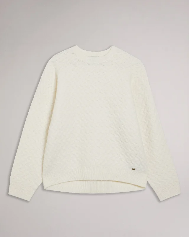 Morlea Horizontal Cable Relaxed Jumper Ivory