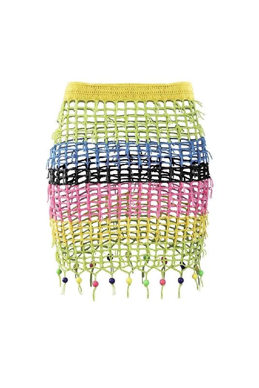 Bonet Crochet Multi Color Mini Skirt