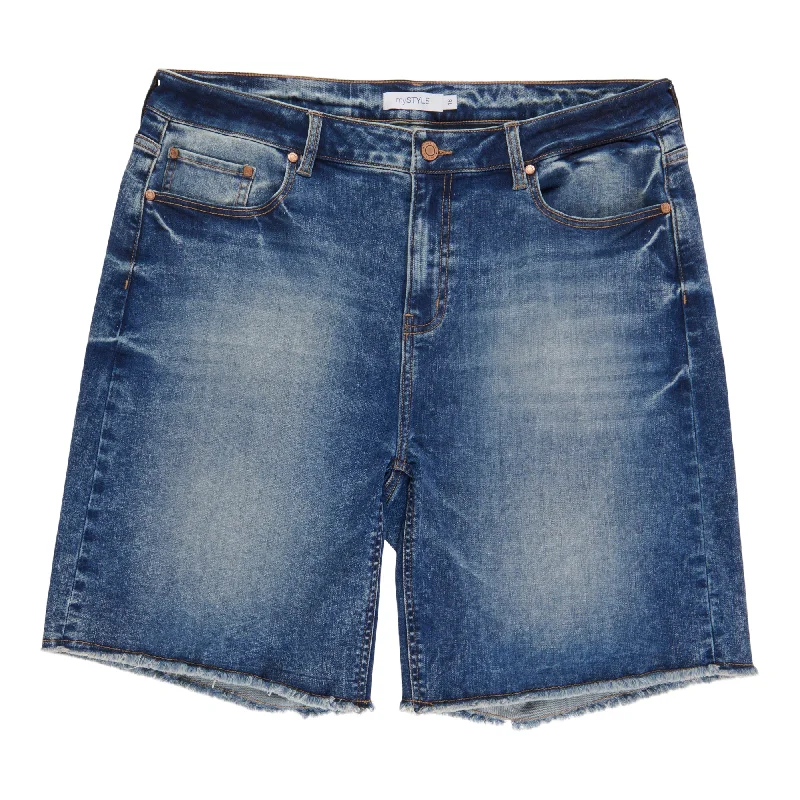 mySTYLE Women's Plus Denim Bermuda Shorts