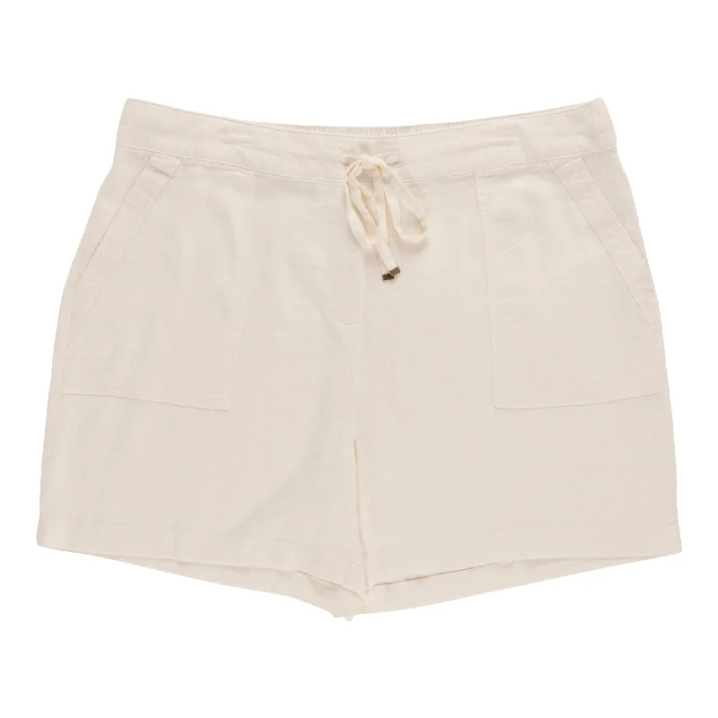 mySTYLE Women's Plus Festival Linen Blend Shorts