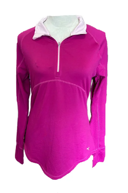 New Puma Magenta 1/4 Zip Pullover Size S MSP $65