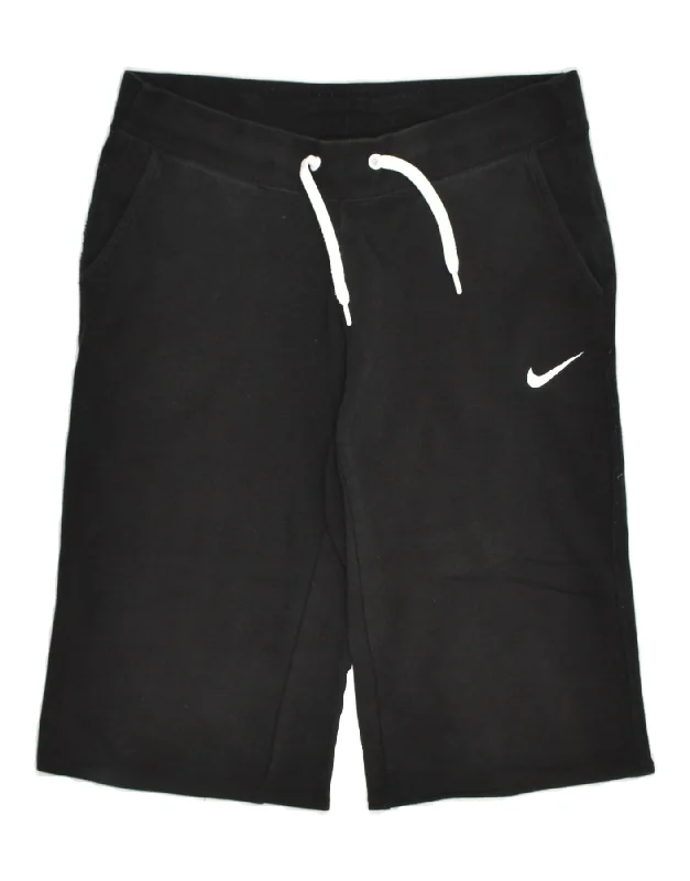 NIKE Womens Sport Shorts UK 10 Small Black Cotton