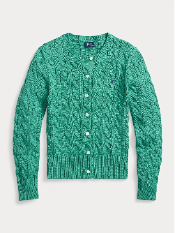 Cardigan a Trecce Verde