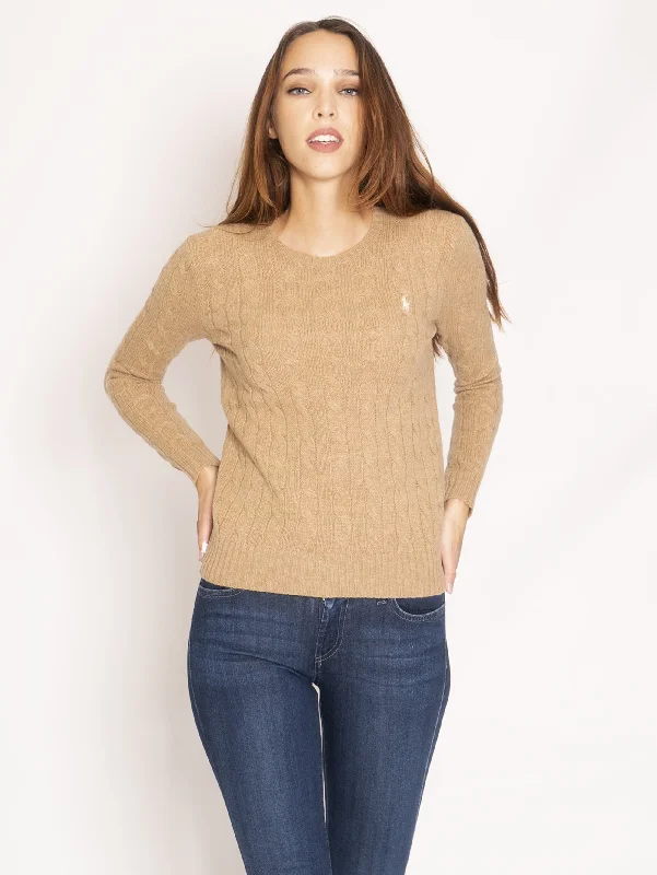 Maglia Girocollo a Trecce - Beige