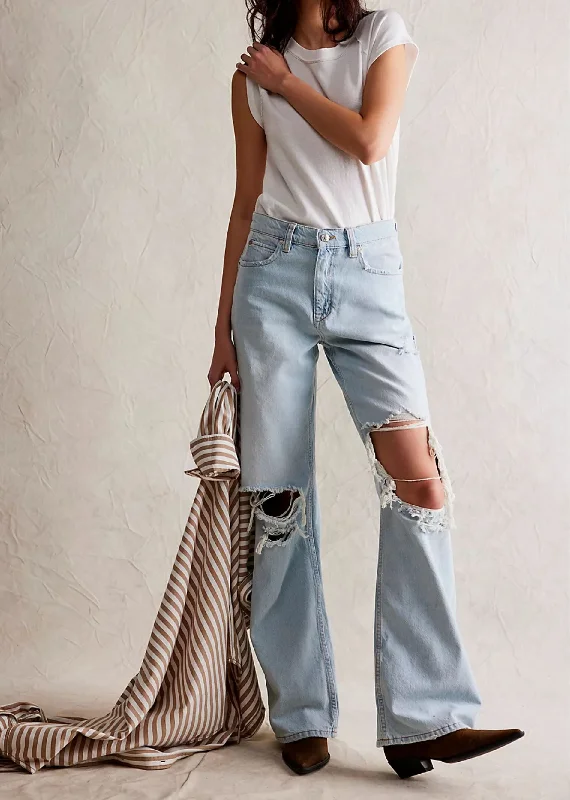 Free People Tinsley Baggy Ripped Boyfriend Jeans ★ Light Wash