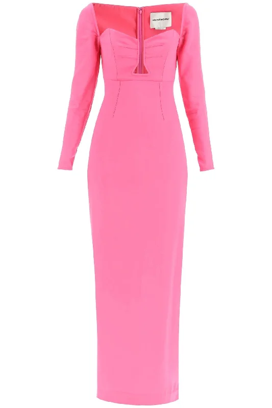 Roland mouret maxi pencil dress with cut outs 001X PINK