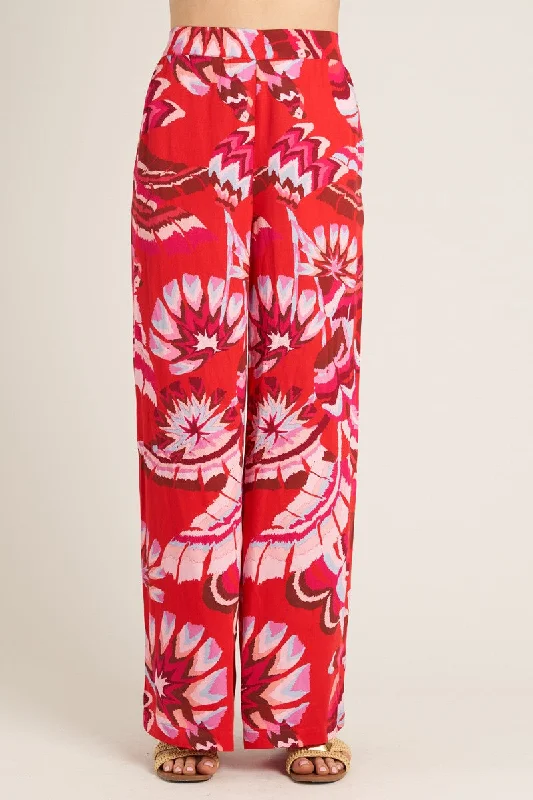 Scarlett Red Flowy Beach Pant