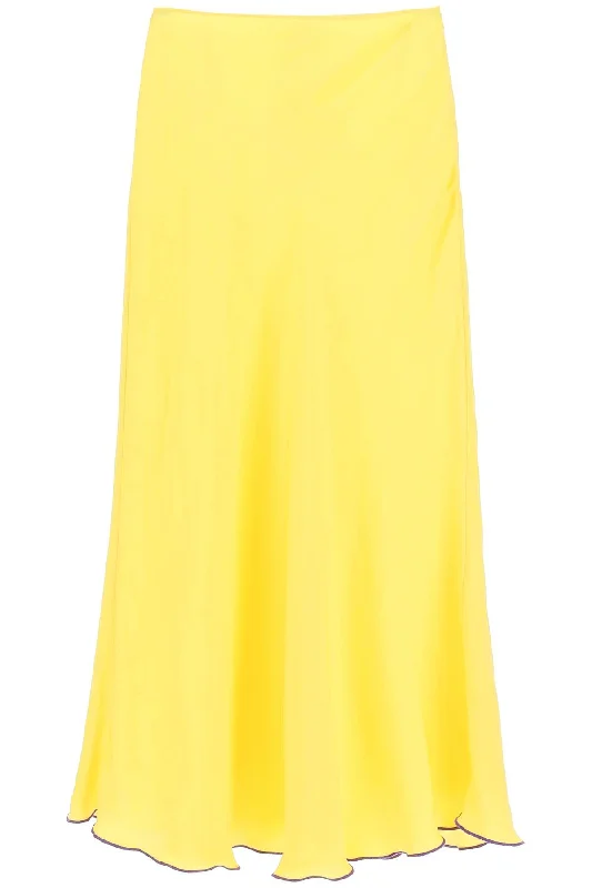 Siedres 'prim' satin midi skirt WRS23BT20YW YELLOW