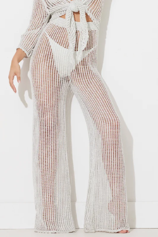 Silver Crochet Pant