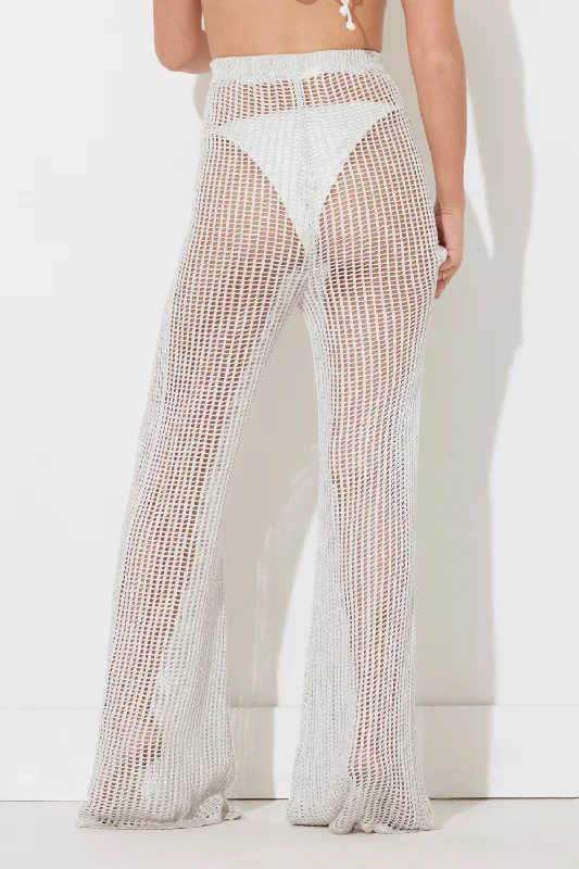 Silver Crochet Pant