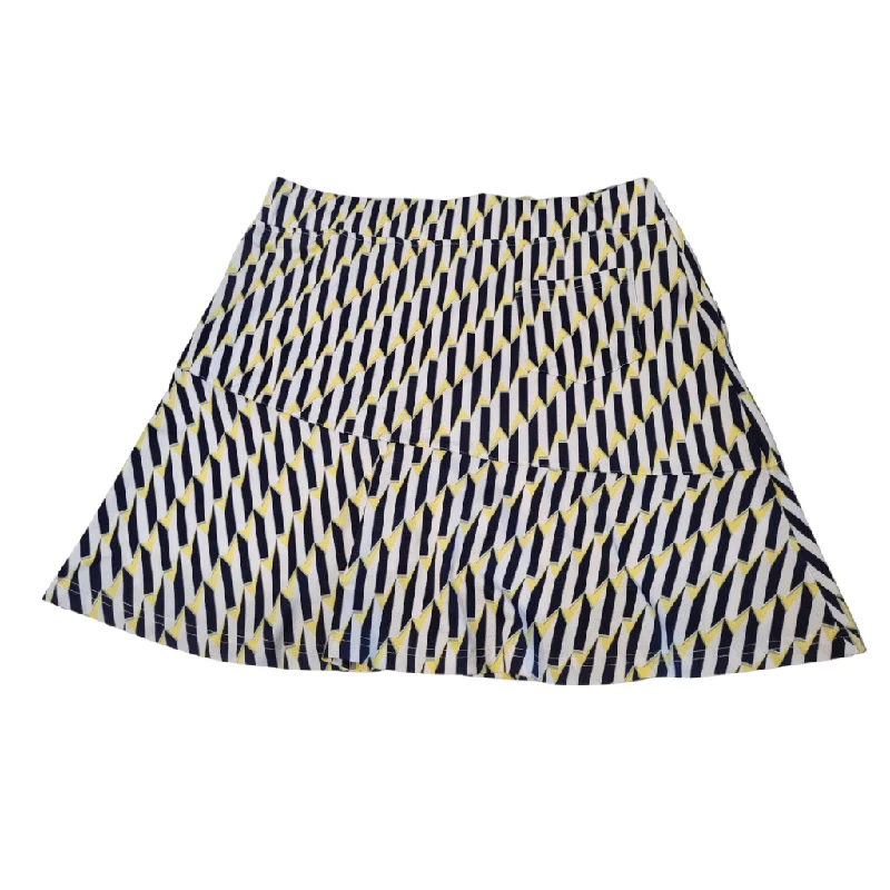 Sport Haley Midnight, White & Yellow Print Flounce Golf Skort Size M MSP$109