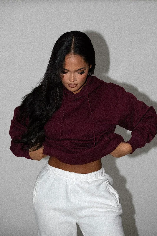 Stole Your Boyfriend's Oversized Hoodie - Burgundy