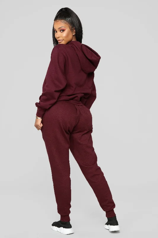 Stole Your Boyfriend's Oversized Hoodie - Burgundy