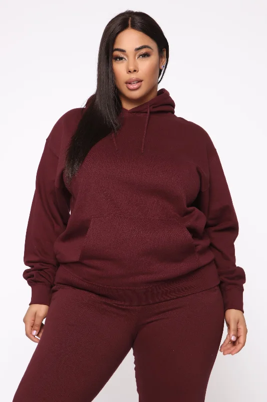 Stole Your Boyfriend's Oversized Hoodie - Burgundy