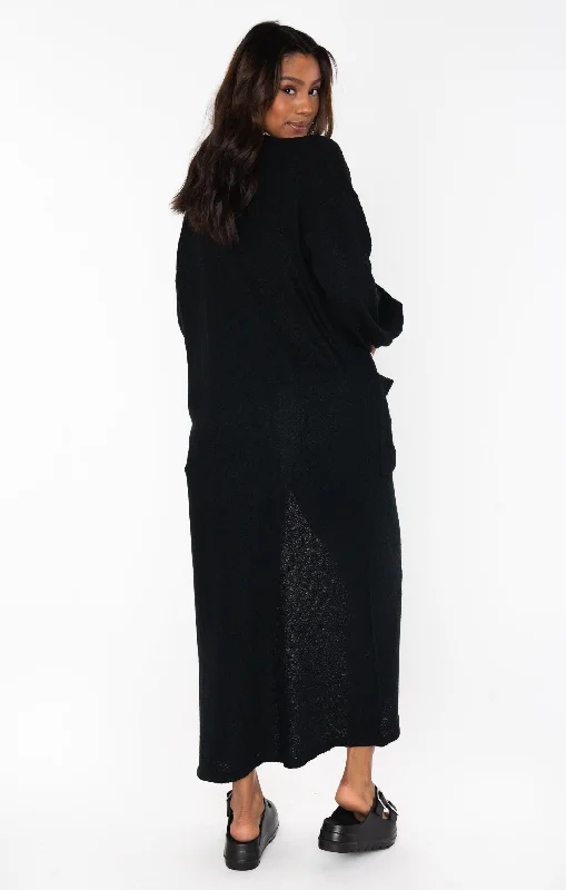 Sunset Long Cardi ~ Black Knit