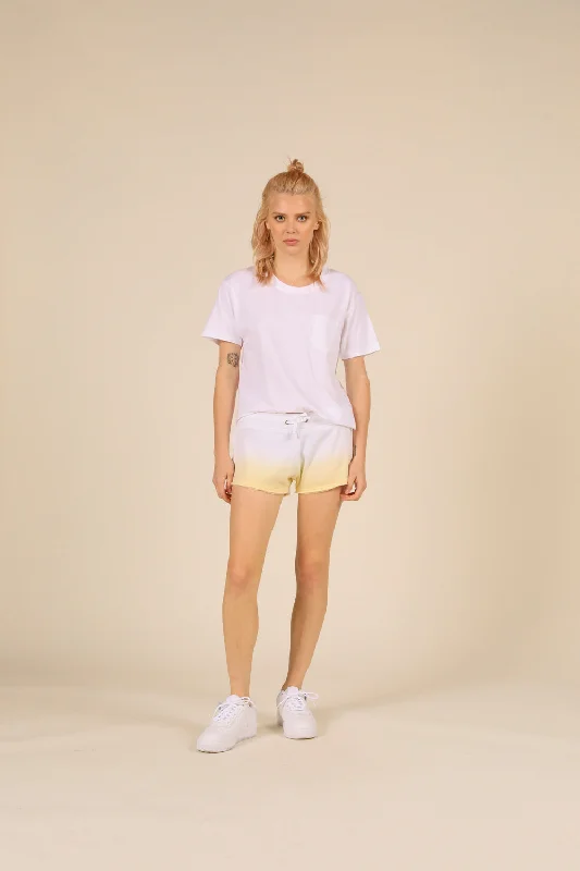 Sunset Yellow Burnout Dip Dye Short