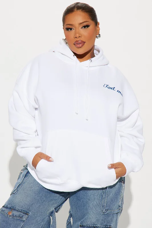 Text Me When You Get Lonely Hoodie - White