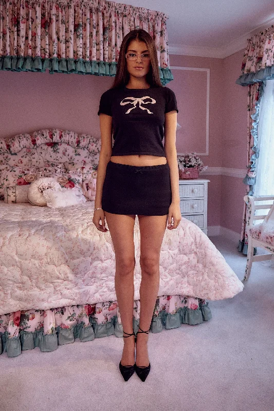 The Knit Bow Tee Noir