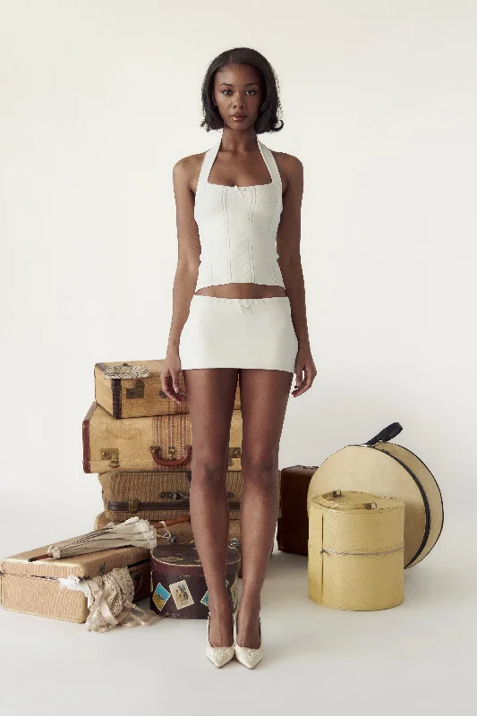 The Knit Mini Skort Blanche