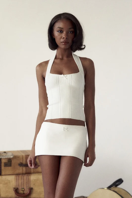 The Knit Mini Skort Blanche