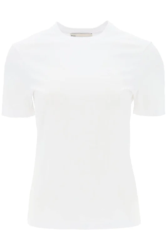 Tory burch regular t-shirt with embroidered logo 151125 WHITE