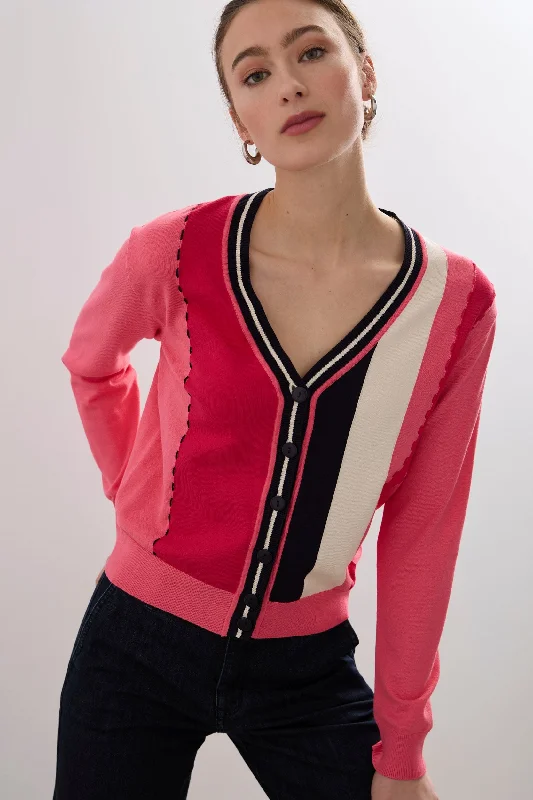 Vertical striped cardigan