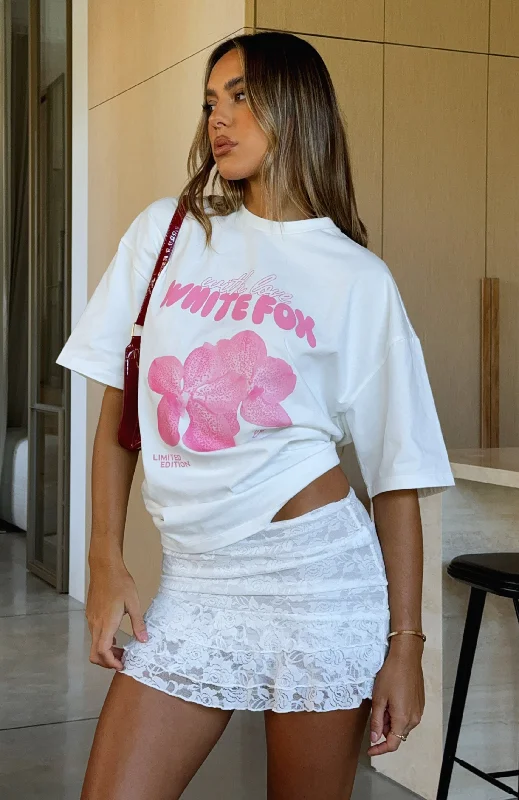 With Love Forever Oversized Tee White/Pink